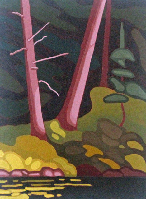 Two Pine Trunks by Leanne Baird