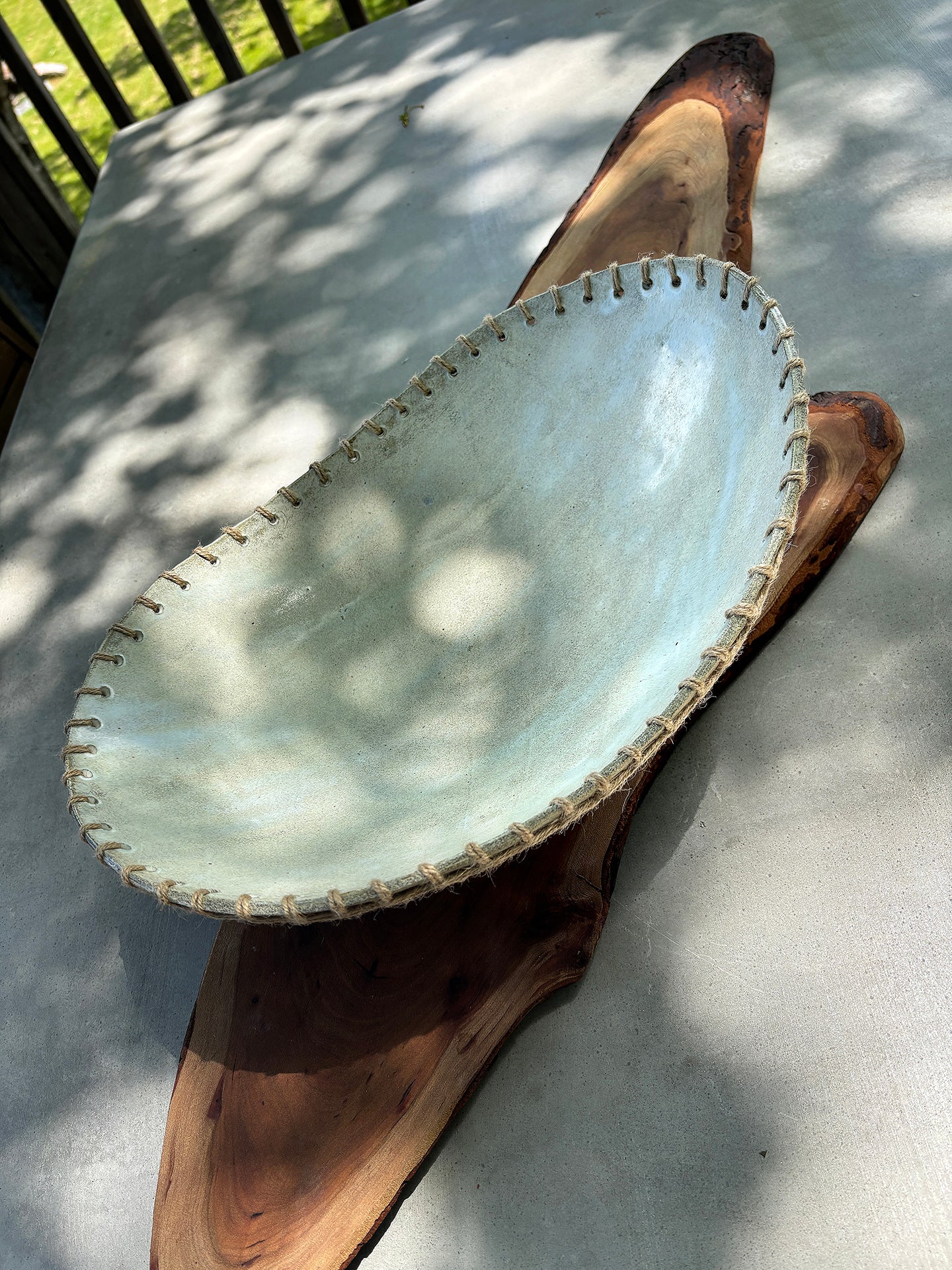 Dark Granite Weaved Large Oval Bowl