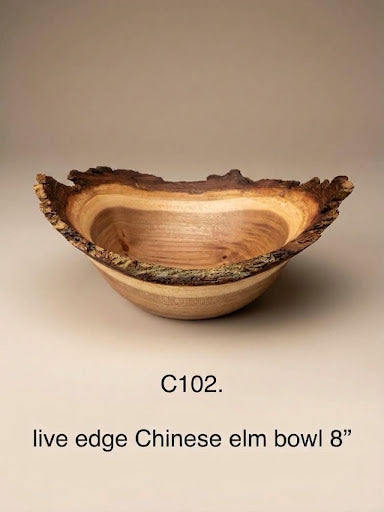 Chinese Elm, Live Edge 8"