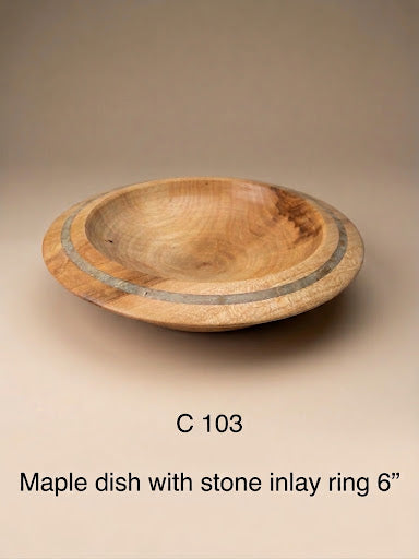 Maple Dish with Soapstone Inlay