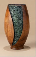 Cherry Vase with Textured Green Accent
