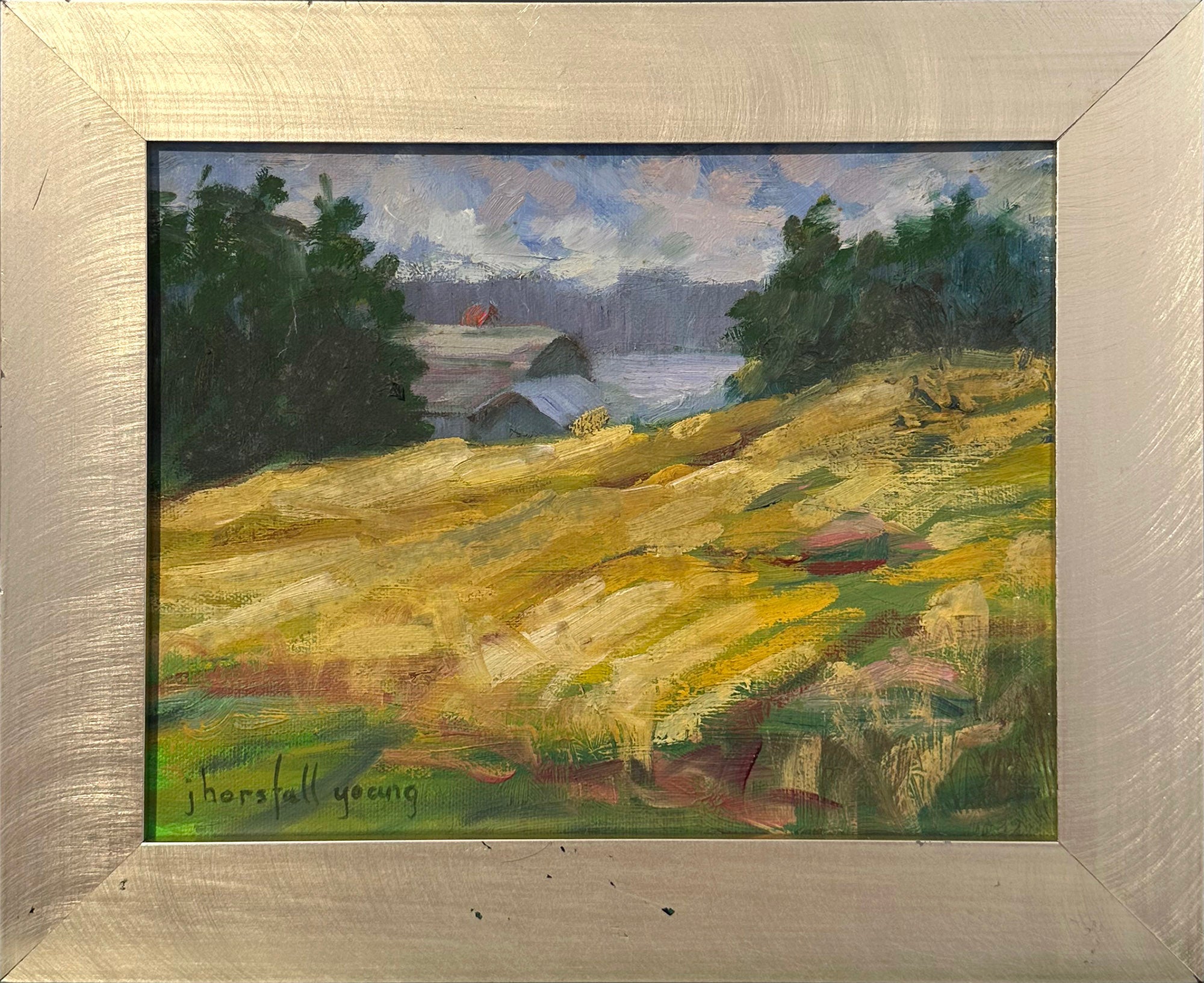 Barn with Yellow Field in Foreground (L225)