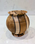 Cherry, Maple, and Purple Heart Stripes Lidded Vessel