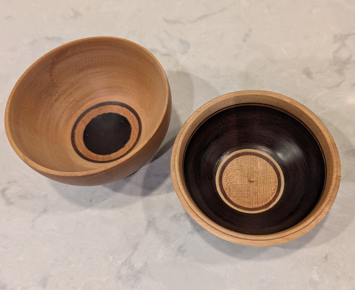 Cherry, Maple, and Purple Heart Lidded Vessel